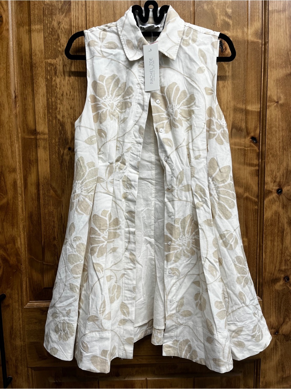 Rachel Zoe Floral Jacquard Button Front Midi Dress Ivory Size S NWT $108